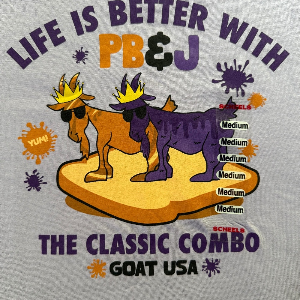 GOAT USA Youth Med., New with Tags, PB&J T Shirt
